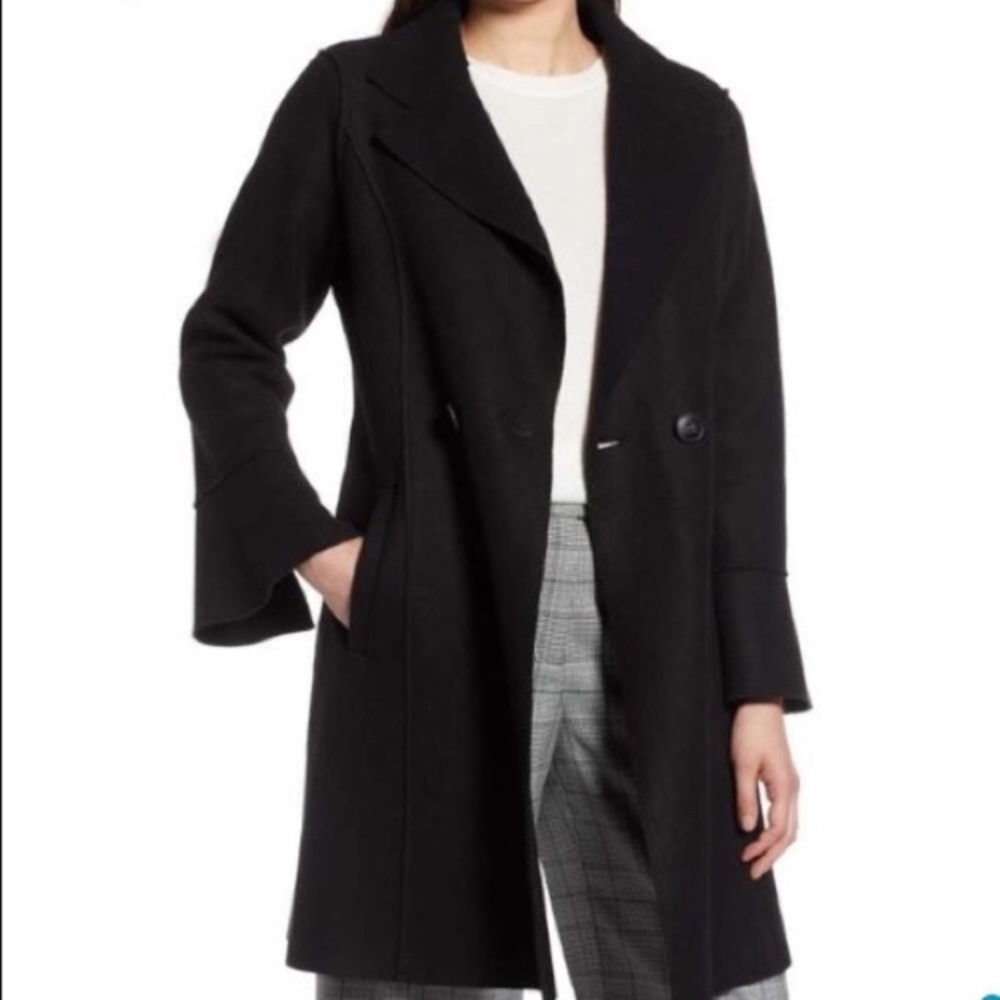Black Car Coat  by Halogen wool blend